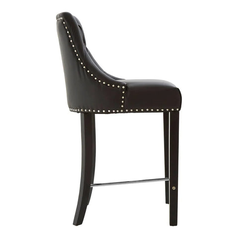 Elegant Button Tufted Bar Chair
