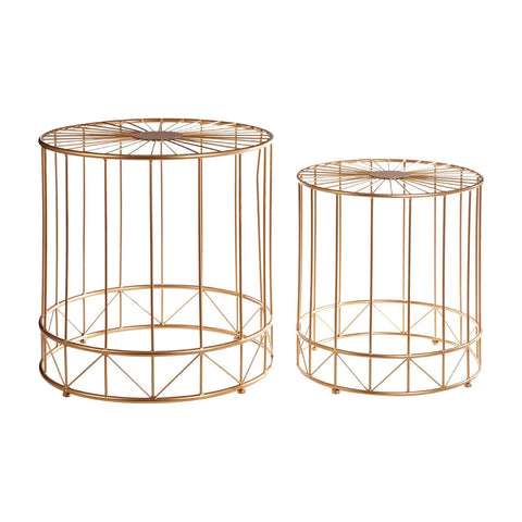 Golden Sunburst Side Tables