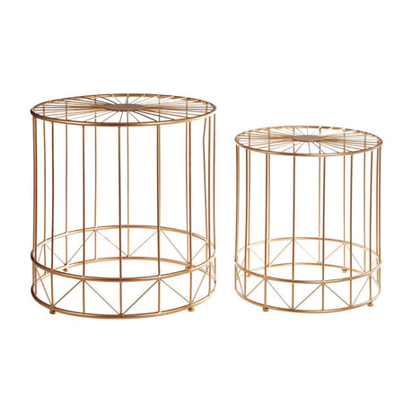 Golden Sunburst Side Tables