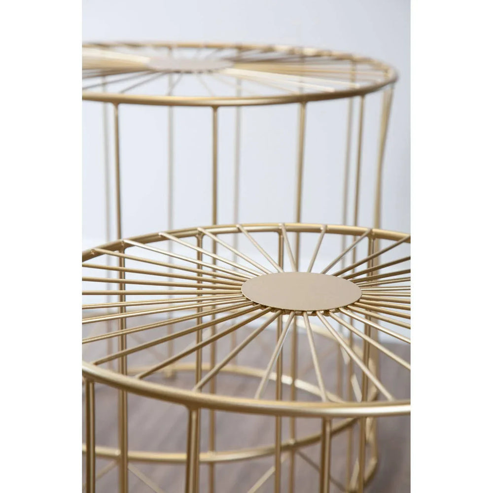 Golden Sunburst Side Tables