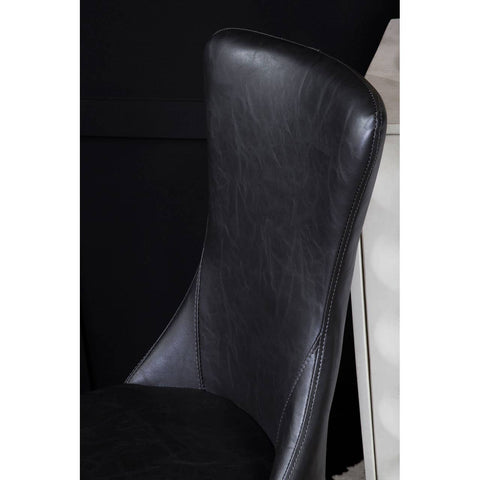 Luxe Black Leather Dining Chair