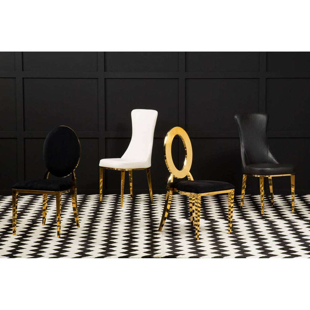 Luxe Black Leather Dining Chair
