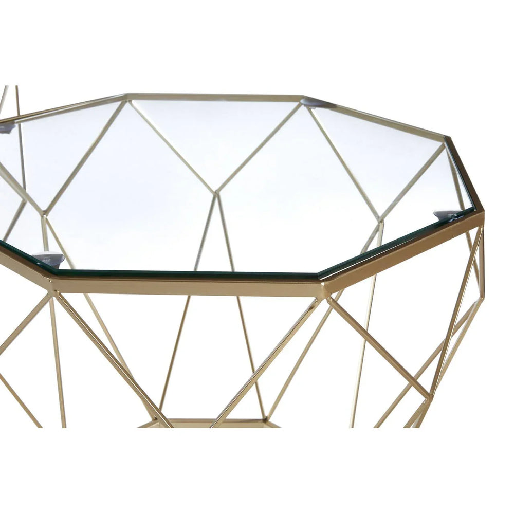 Champagne Geometric Glass Coffee Tables