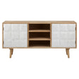 Papua White Door Sideboard with Bevelled Pattern