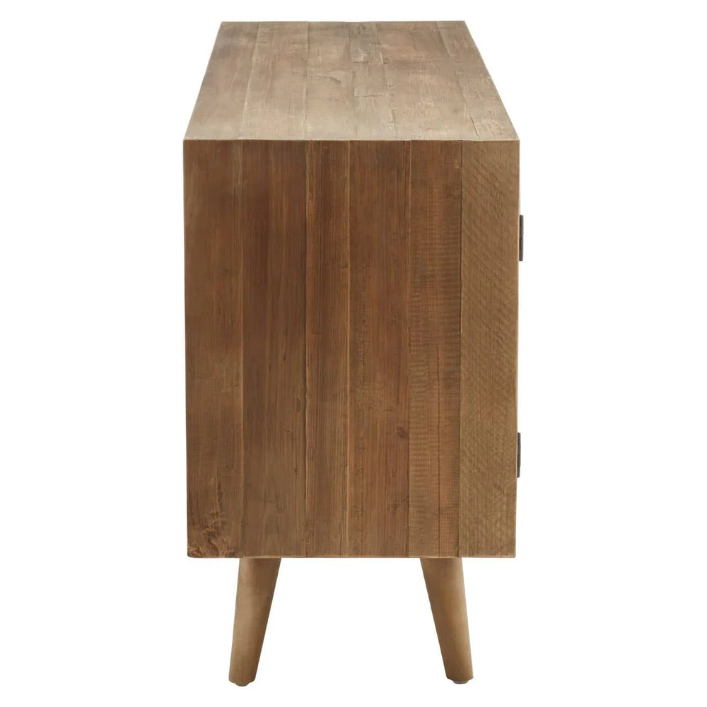 Papua White Door Sideboard with Bevelled Pattern