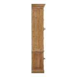 Tall cabinet made of pine wood featuring four doors, a natural wood finish, and a simple, elegant design. The cabinet has a rectangular shape with a smooth surface and subtle grain patterns, suitable for home storage and organization
