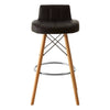 Luxe Black Leather Bar Stool