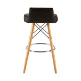 Luxe Black Leather Bar Stool