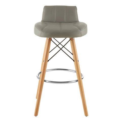 Modern Grey Leather Bar Stool