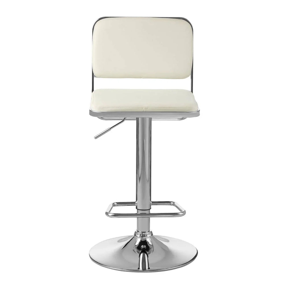 Retro Chrome White Bar Stool