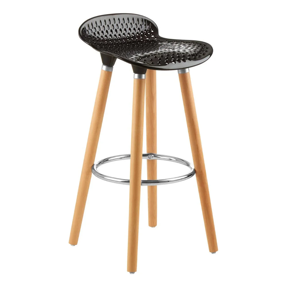 Modern Black Wood Bar Stool