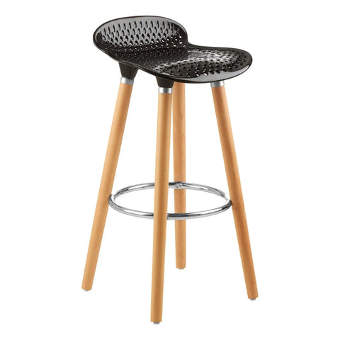 Modern Black Wood Bar Stool