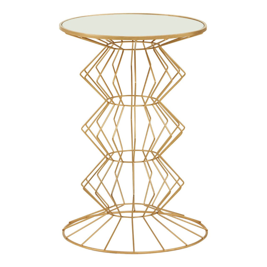 Golden Frame Glass Side Table