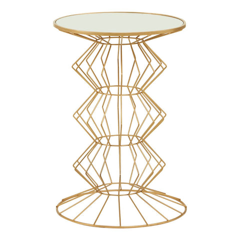 Golden Frame Glass Side Table