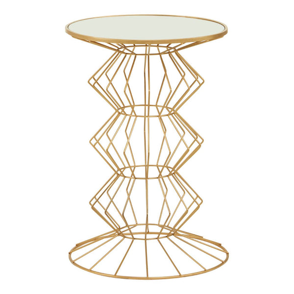 Golden Frame Glass Side Table
