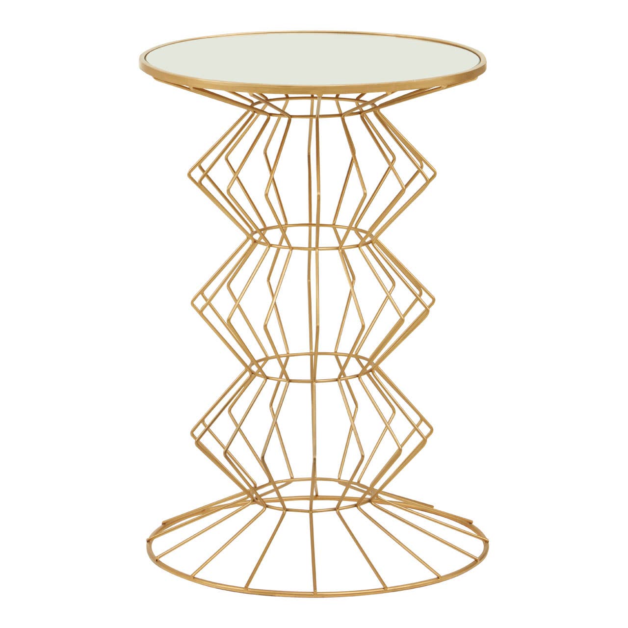 Golden Frame Glass Side Table