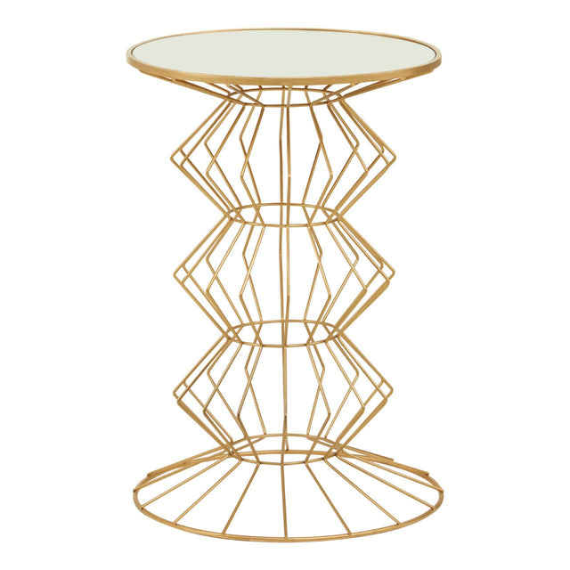 Golden Frame Glass Side Table