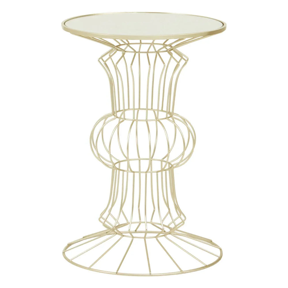 Gilded Glass Top Side Table