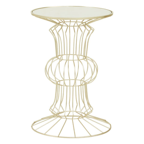 Gilded Glass Top Side Table