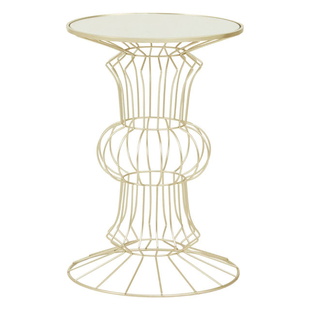 Gilded Glass Top Side Table