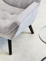 Modern Grey Curved Accent Chair