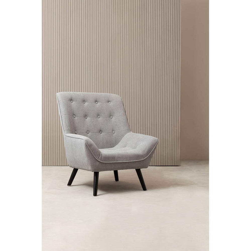 Modern Grey Curved Accent Chair