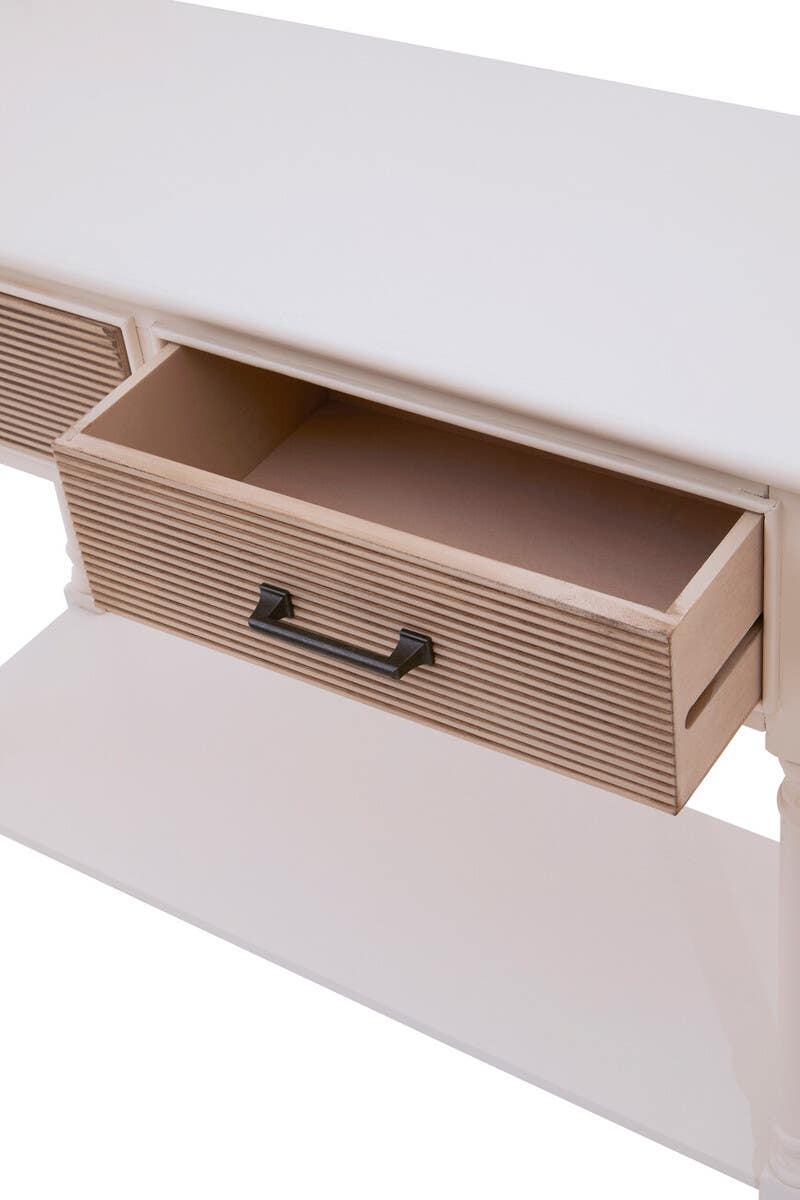 Elegant Carved White Console Table