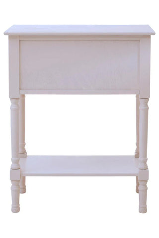 Pearl White Carved Wood Console
