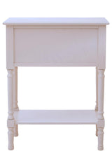 Pearl White Carved Wood Console