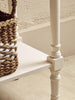Pearl White Carved Wood Console