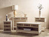 Pearl White Carved Wood Console