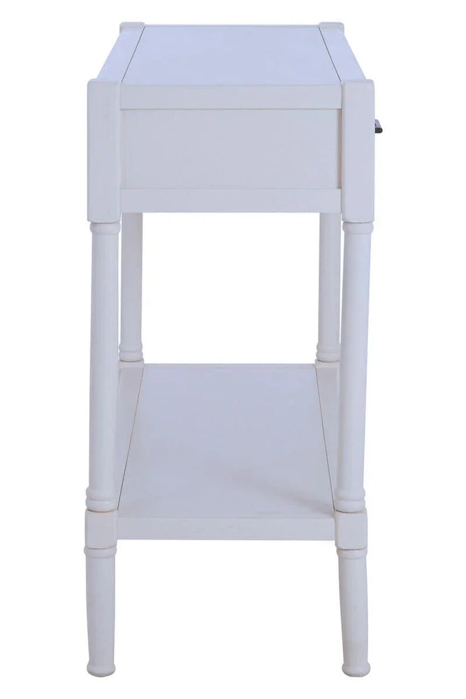 White Wood Carved Console