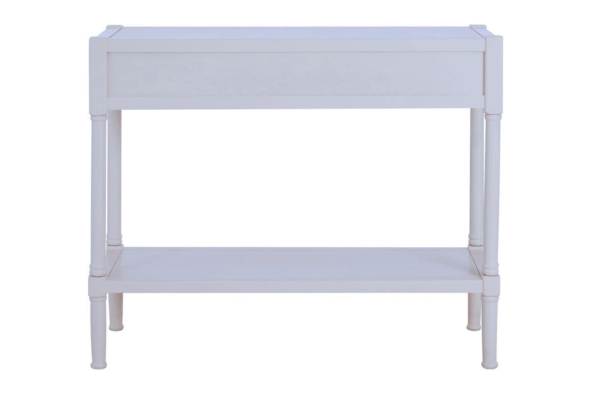 White Wood Carved Console