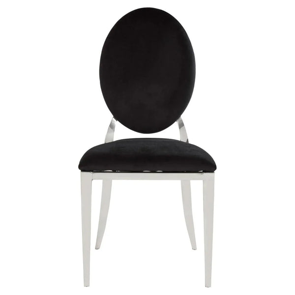 Sarita Stackable Silver Finish Dining Chair