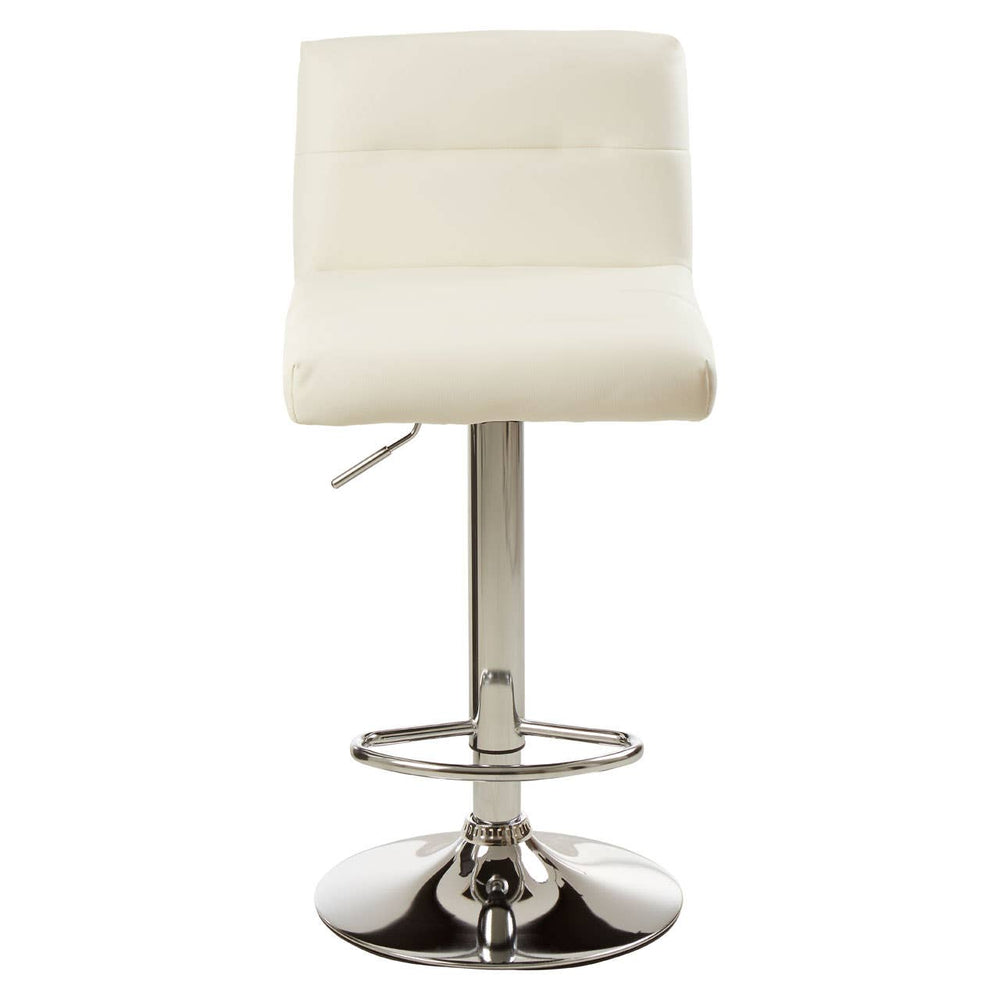 Sleek Chrome White Bar Stool