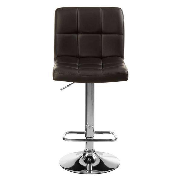 Chrome Quilted Adjustable Bar Stool