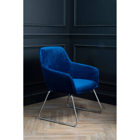 Luxe Chrome Sled Leg Chair