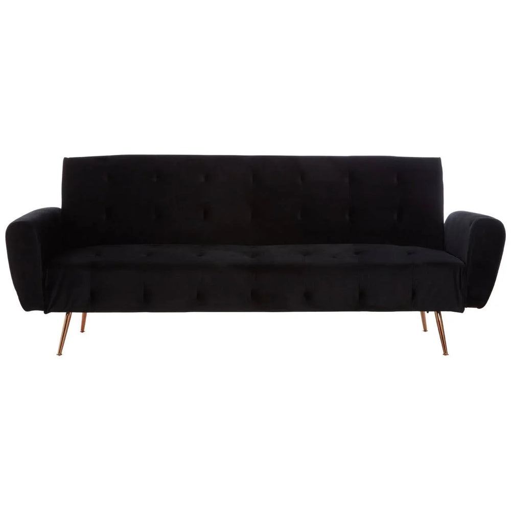 Luxe Black Velvet Sofa