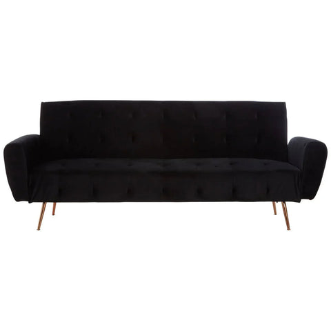 Luxe Black Velvet Sofa