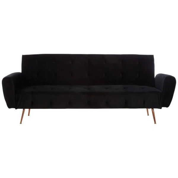 Luxe Black Velvet Sofa
