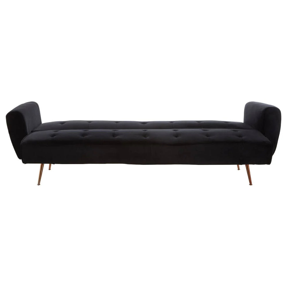 Luxe Black Velvet Sofa