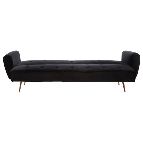 Luxe Black Velvet Sofa