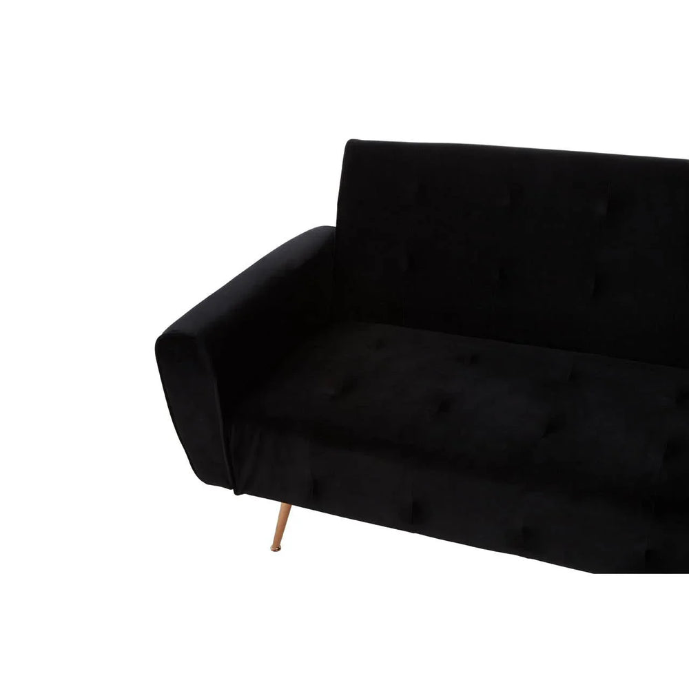 Luxe Black Velvet Sofa