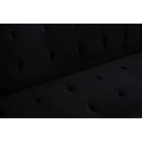 Luxe Black Velvet Sofa