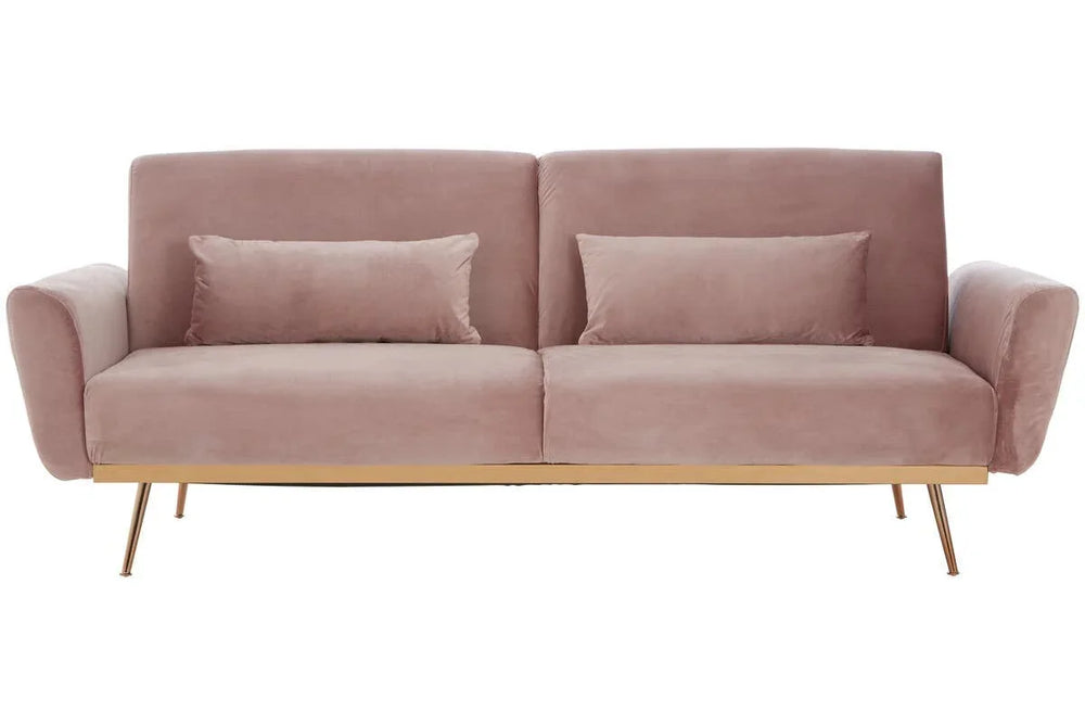 Luxe Pink Velvet Sofa
