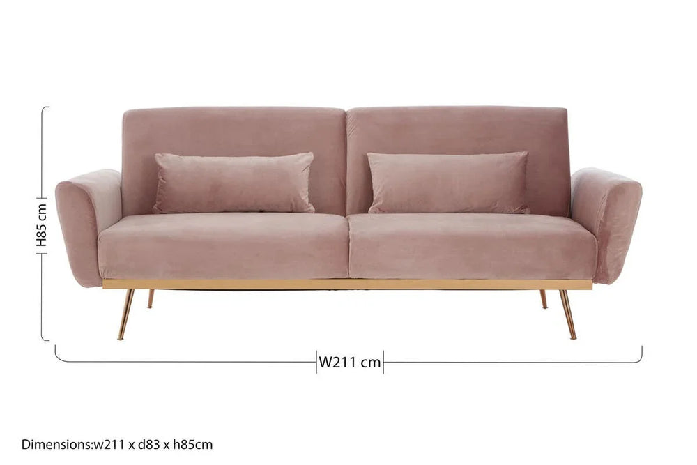 Luxe Pink Velvet Sofa