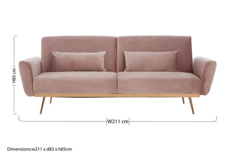 Luxe Pink Velvet Sofa