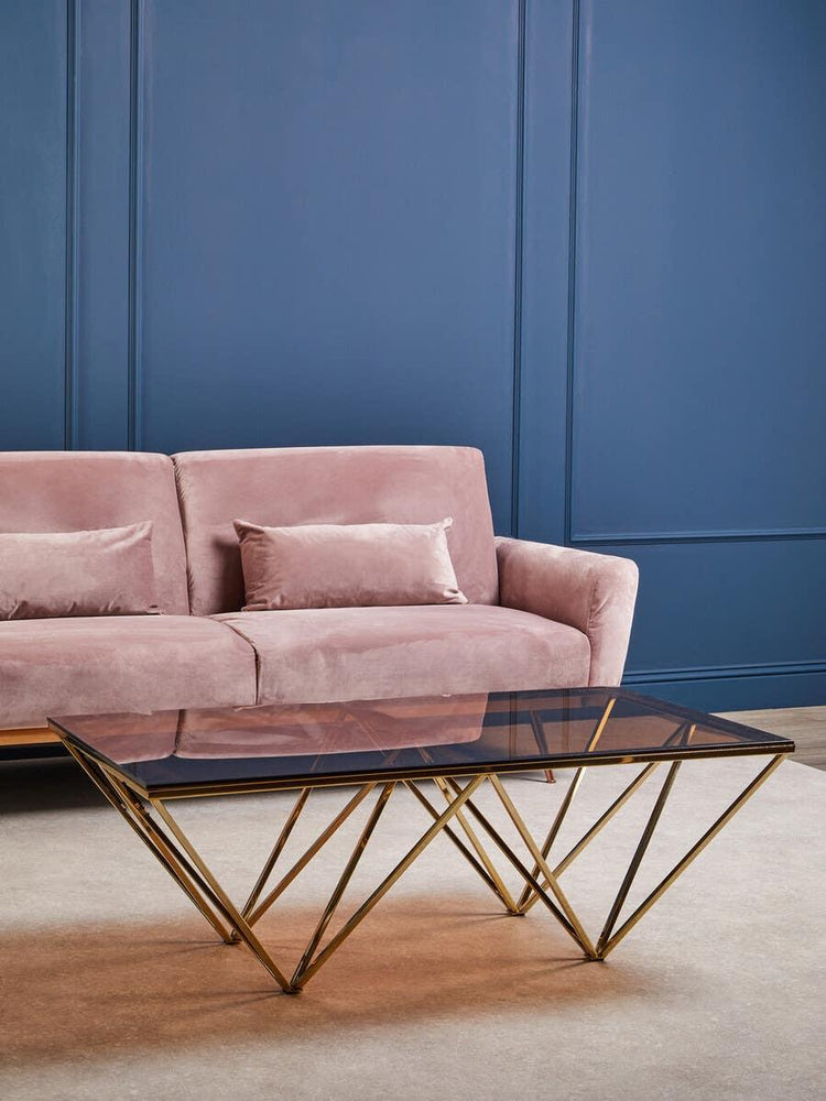 Luxe Pink Velvet Sofa