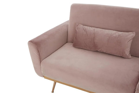 Luxe Pink Velvet Sofa