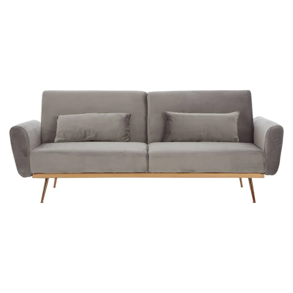 Luxe Grey Velvet Sofa